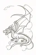 dragon with thunder storm tattoo design idea