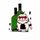 Grumpy wine bottle tattoo design idea