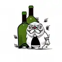 Grumpy wine bottle tattoo design idea