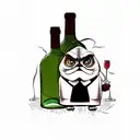 Grumpy wine bottle tattoo design idea