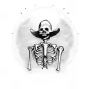 skeleton cowboy tattoo design idea