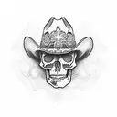 skeleton cowboy tattoo design idea