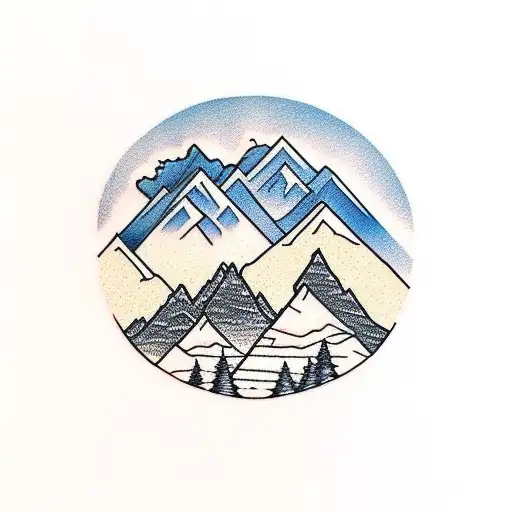 mountains, bear, Banff,  tattoo design idea
