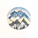 mountains, bear, Banff,  tattoo design idea
