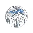 mountains, bear, Banff,  tattoo design idea