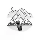 mountains, bear, Banff,  tattoo design idea