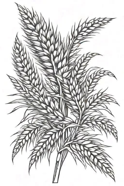 ear of wheat tattoo design idea