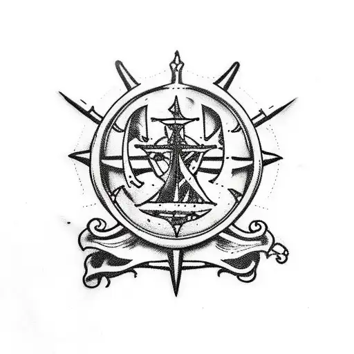 Traditional "Old School Pirate Ship With A Jolly..." Tattoo Idea