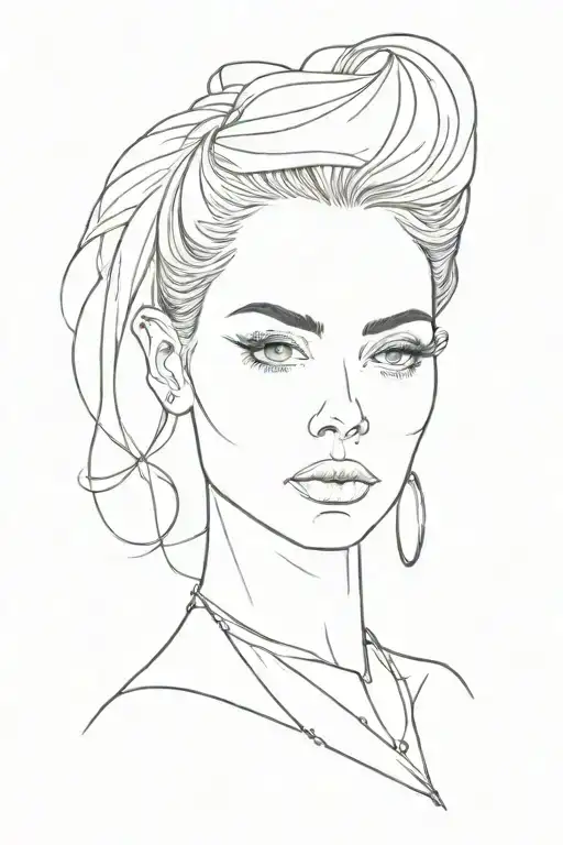 portrait style tattoo design idea