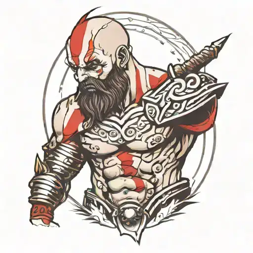 kratos con rayos  tattoo design idea