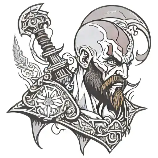 kratos con truenos  tattoo design idea