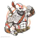 kratos con rayos  tattoo design idea