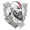 kratos con truenos  tattoo design idea