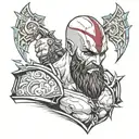 kratos con truenos  tattoo design idea