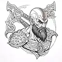 kratos con truenos  tattoo design idea