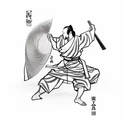 aikido "word" in written in japanese kanji type work, cool, handwritten. tattoo design idea