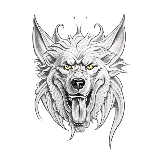 hades and cerberus tattoo design idea