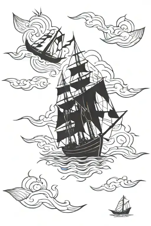 burn the boats  tattoo design idea