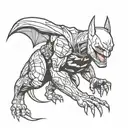 trex batman tattoo design idea