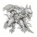 trex batman tattoo design idea