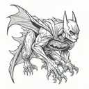 trex batman tattoo design idea