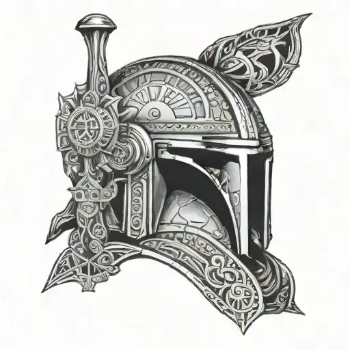 mandalorian star wars with norse mythology tattoo design tattoo design idea