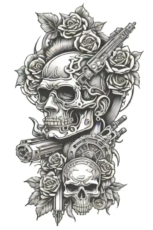 ECİ ak47 gangsta tattoo design idea