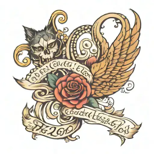 Intertwined phrase: These are the good days in English, French and Gaelic tattoo design idea