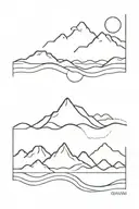 mountains and ocean  tattoo design idea