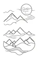 mountains and ocean  tattoo design idea