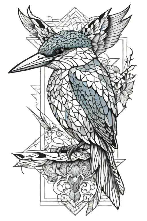 Kingfisher tattoo design idea