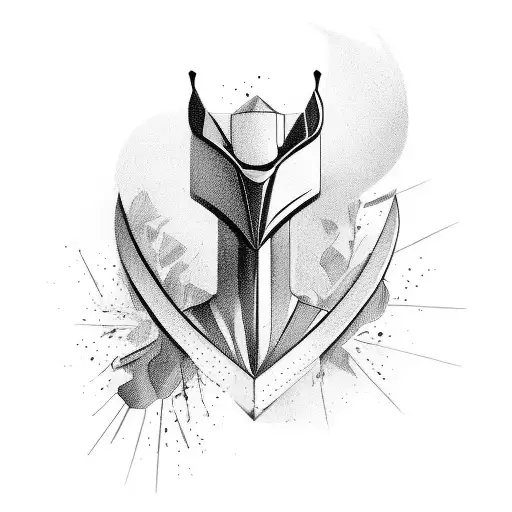 arrow moving forward with strings attached  tattoo design idea