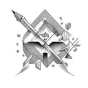 arrow moving forward with strings attached  tattoo design idea