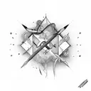 arrow moving forward with strings attached  tattoo design idea