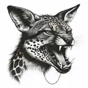 jackal with ball python snake tattoo design idea