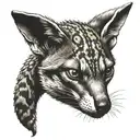 jackal with ball python snake tattoo design idea