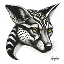 jackal with ball python snake tattoo design idea