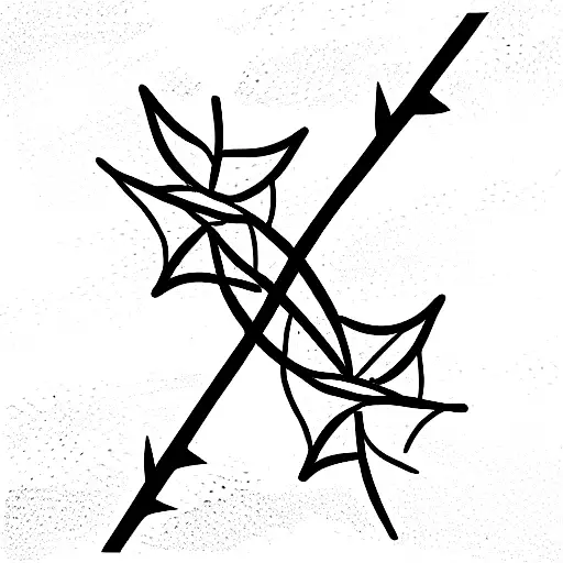 Vines with thorns wrapping around themselves intricately tattoo design idea