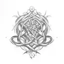 Vines with thorns wrapping around themselves intricately tattoo design idea