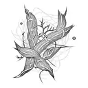 Vines with thorns wrapping around themselves intricately tattoo design idea