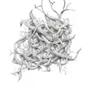 Vines with thorns wrapping around themselves intricately tattoo design idea