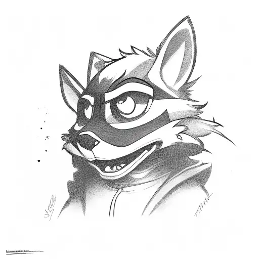 Sly Cooper with staff tattoo design idea