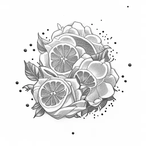 Open Orange Juice Box with flowers coming out of it  tattoo design idea