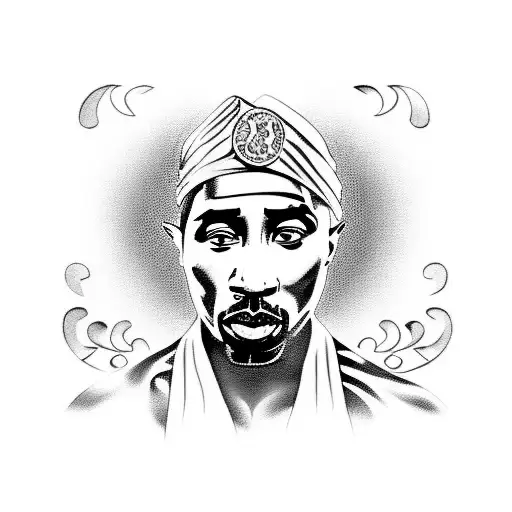 2pac tattoo design idea