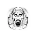 2pac tattoo design idea