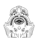 hamsa hand tattoo design idea