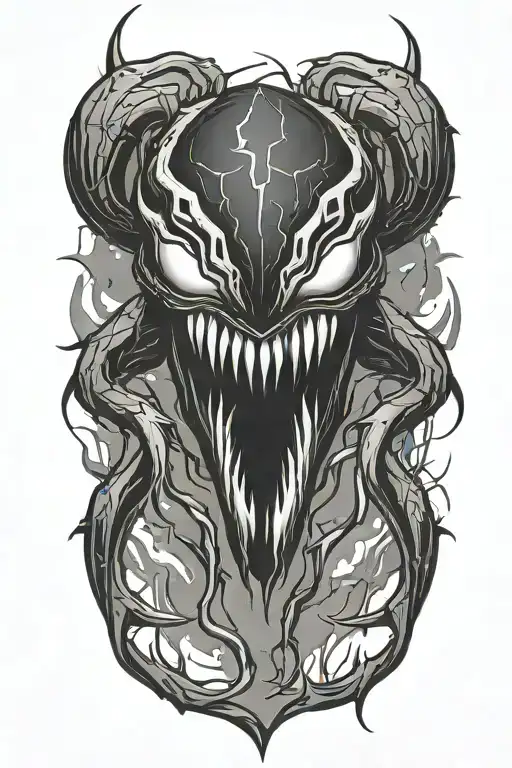 venom spider logo made out of lighting bolt shaped like tattoo design idea
