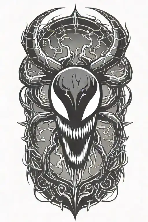 NeoTraditional "Venom Spider Logo Made Out Of Lighting..." Tattoo Idea