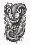 lighting bolts forming venom marvel tattoo design idea