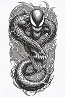 lighting bolts forming venom marvel tattoo design idea